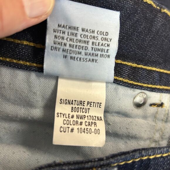 Hudson Signature Blue Dark Wash Lower-Rise Flap Pocket Baby Bootcut Jeans Sz 28 - Picture 7 of 14